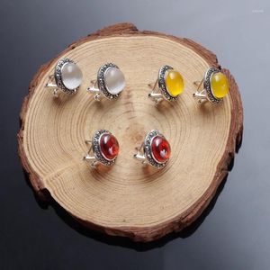 Stud Küpe Kadınlar İçin Doğal Taş S925 STERLING Gümüş Boncuklar Kırmızı Garnet Beyaz Opal Sarı Yeşim Vintage Fine Jitely