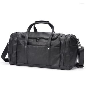 Duffel Bags Men's Travel Bag Genuine Leather Luggage Women's Weekend Duffle Male Large Capacity Handbag Crossbody