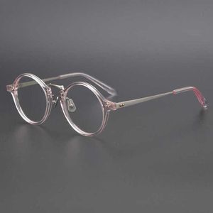 Art und Weise japanischen hochkarätigen Auswahl Stil manuelle kleine runde Auge reines Titan Temperament Brille Rahmen Mode