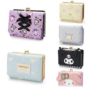 Wholesale Cute Japanese Cartoon Wallet Cinnamoroll Kuromi Wallet PU Leather Zipper Buckle Card Bag Melody Short Wallet