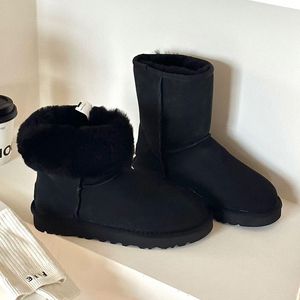 Uggies boot vinter ull stövlar män kall motståndskraftig snö designer sko klassisk plattform kvinnor sko hög toppskor tjock botten kvinna plysch varm storlek 35-42-44 med låda