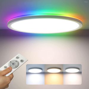 Światła sufitowe inteligentne lampy okrągłe/kwadratowe RGB LUST LED LED LIDZA LAMPA WIFI LAMPA Sypialnia salon otoczenie