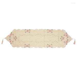 テーブルクロスランナー刺繍花柄：2フラワーサイズ：40x150cm