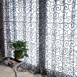 Curtain Special Pastoral Floral Tulle Voile Door Scarf Valances Drape Sheer Window Curtains Azl Fr