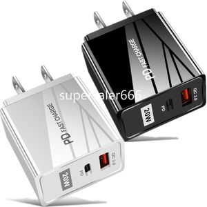 Hızlı Şarj 3.0 20W Tip C Tip PD Şarj Cihazı Taşınabilir Güç Adaptörü AB iPhone 11 için ABD Fişi 13 12 14 15 Pro Max Samsung HTC S1 Kutulu