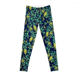 Pantaloni attivi Golden Wattle - Leggings blu scuro Abbigliamento da allenamento per donna Legging femminile