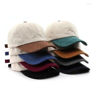 Ball Caps Unisex Warme Baseball Kappe Outdoor Patchwork Cornice Cord Winter Hüte Für Frauen Snapback Herren Streetwear Zubehör