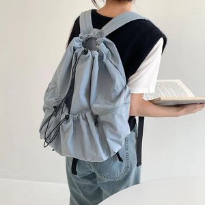 Skolväskor DrawString ryggsäck Kvinnor Fashion High Capacity Japansk stil Student Schoolbag Casual Lätt Nylon Vattentät väska