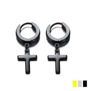 Orecchini a bottone Accessori trasversali Credenza religiosa Acciaio inossidabile Colore nero argento Orecchini a bottone per uomo e donna dello stesso stile