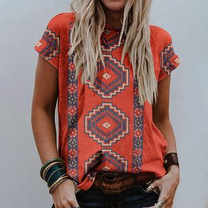 Camiseta feminina estilo étnico ocidental tsshirt streetwear de tsshirt woman vintage y2k t camisetas femininas harajuku teses tops