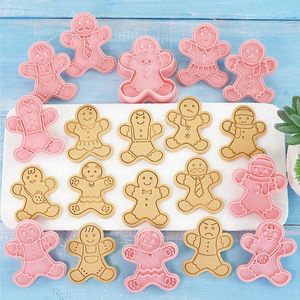 Bakformar 10 st/box pepparkakor julkakor fräsar set biscuit mögel stämpel diy tårta dekoration navidad år fest verktyg