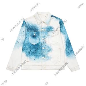 2023 Men designer Coat Jacket spring summer Ink Jet Speckled Denim long sleeve women black khaki blue jackets S-XL