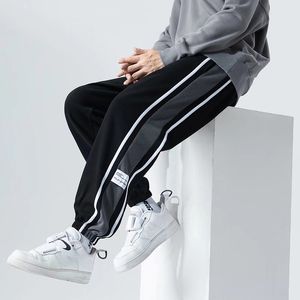 Men's Pants Side Striped Casual Pants Men Oversized Baggy Wide Leg Trousers Elastic Waist Streetwear Joggers Fashion Harajuku Men Pants 5XL 230404