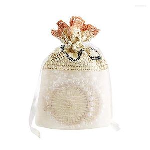 Jewelry Pouches 40Pcs Lace Drawstring Gift Bag Floral Design Pouch Wedding Party Favor Bags For Gifts Small And We