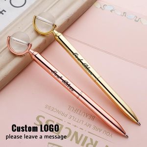 Globe Metal Ballpoint Pen Creative Customized Logo Business Office Supplies School Teacher Student Present Korean Stationery