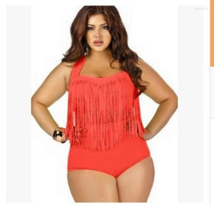 Women's Swimwear Bikini Swimsuit High Waist Plus Size Tassel Large Sexy Bikinis Set Women Bra Beachwear Suit