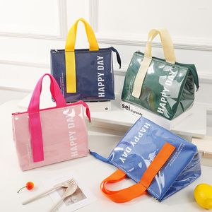 Storage Bags Large Waterproof Thick Insulation Bag Lunchbox Simple Solid Color