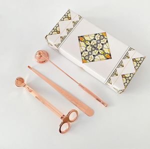 Handverktyg 3 i 1 Candle Accessory Set Black Sier Gold Wick Trimmer Cutter Scissors Snuffer släckare julklapp till ljus SN4122