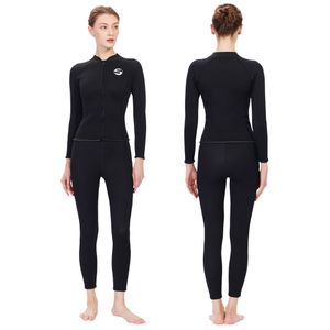 Wetsuits Drysuits Women's Professional Diving Suit Cold Proof Warm 3mm Neoprene Top Pants Split Suit Ladies Thick Wading Swimming Surfing Wetsuit 230404