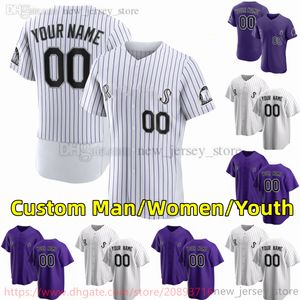 カスタムS-6xl映画大学野球を着るジャージーステッチ19 Charlieblackmon 28 Nolanarenado 27 Trevorstory 6 Brianserven Hong Away Jerseys