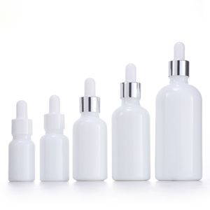 e液体空のドロッパーボトル10ml 15ml 30ml 50ml 100ml白い磁器ガラス容器