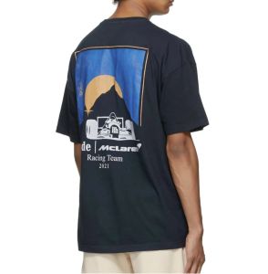 rhude Designer-T-Shirt für Herren Strandkorb-T-Shirt Grafik-T-Shirt mit rhude-Schriftzug LOGO besticktes T-Shirt passgenaue Vintage-Baumwolle mit kurzen Ärmeln lpm