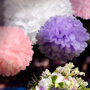 Christmas Decorations 6PCS 10inch (25cm) Pom Poms Balls Wedding Party Home Decor Decorative Props Tissue Paper Flowers Bouquet HG0240