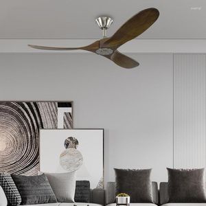 Ceiling Fans 52 Inch Grey Vintage Fan Wood Without Light Nordic Wooden With Remote Control DC Ventilador De Techo