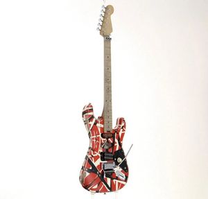 EV H randiga serier Frankie Red Black White Relic Electric Guitar som samma av bilderna