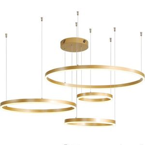 Lâmpadas pendentes Postmodern Ring Design Modern Led lustre lustre de aço inoxidável LIVIDADE VIVA LIVIDADE E PROJETOS LIGH