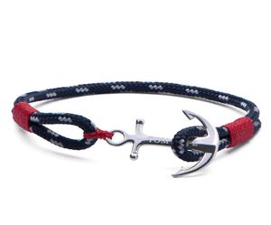Tom Hope 4 Size Red Thread Chains Rostfritt stål Ankare Charms Armband med Box och Th019418195