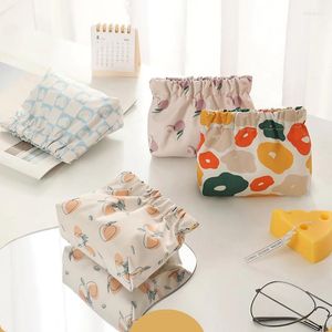 Storage Bags Portable Mini Women Floral Printed Cosmetics Lipsticks Case Headphone Coin Change Holder Supplies