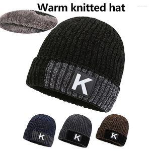Basker mäns vinter stickade hattar mjuka stretch manschett mössa mössa bekväma varm slouchy mössa hatt utomhus rider stickad