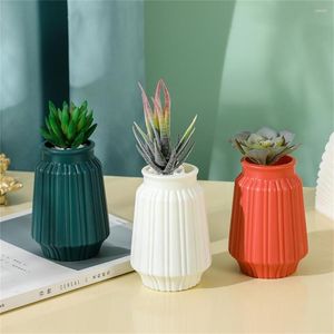 Vasos vaso útil vaso de flor sólida recipiente de planta de cor inquebrável abrindo tudo