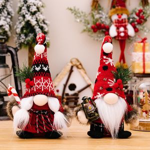 New Christmas decorations hairball knitted curved hat dwarf figure adornment crutch American faceless doll holiday gift