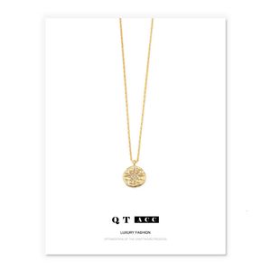 Delphes North Star Coin 버튼 펜던트 목걸이 INS Octagon Gold Plated Lock Bone Chain Silver Fashion Jewelry Sale Swarovski Elements