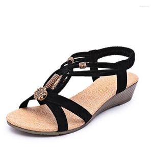 Sandalen Damen Casual Peep-Toe Flat Buckle Schuhe Roman Summer Sommer Schuhe Damen Sandalias Mujer