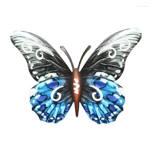 Wall Stickers Metal Butterfly Art Living Room Garden Office Colorful Indoor Outdoor TV Backgr LXAF