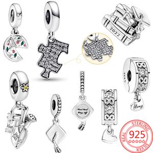 925 Silver Fit Pandora Original Charms Diy подвесные женские браслеты Beads Clip Выпускной магистр