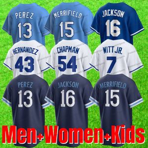 Personalizado Andrew Benintendi Beisebol Bobby Witt Jr Jersey Zack Greinke Merrifield Hunter Dozier George Brett Salvador Perez Nicky Lopez City Connect Homens Mulheres crianças