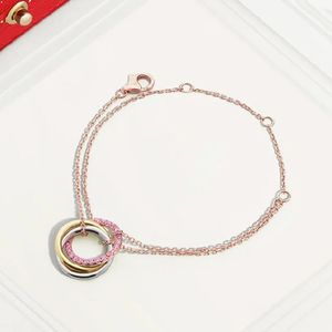 Pulseira trinity Charm Bracelet para mulher designer 925 prata diamante T0P reproduções oficiais de qualidade estilo clássico presente de joias para namorada 005