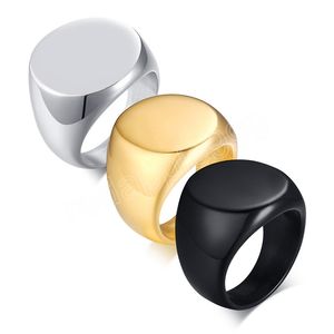 Gold Silver Color Black Stainless Steel Ring for Man Vintage High Polished Wedding Ring Jewelry Gifts