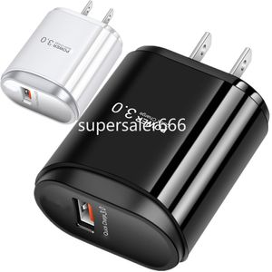 18W snabb snabb laddning QC3.0 US EU Plug AC Home Travel Wall Charger för iPhone XR 12 13 14 15 SAMSUNG S10 S11 Obs 10 HTC S1