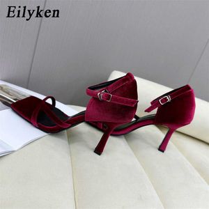 Top Summer Cord Sandals Women High Heel Peep Stopa Modna impreza ślubna wąska zespół damskie buty zapatos de Mujer 230306