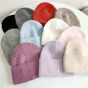 Beanies Beanie/Skull Caps Selling Winter Hat Real Fur Hats For Women Warm Beanie Fashion Solid Adult Cover Head Cap Delm22