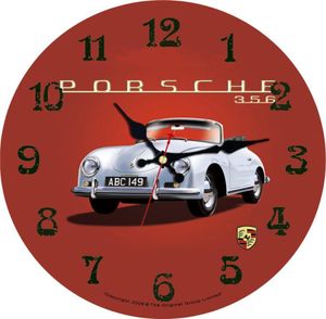 Relojes de pared coches 12 pulgadas reloj redondo Motor deportes tema coche rojo garaje Retro Vintage hogar sin tictac silencioso Dec1552452