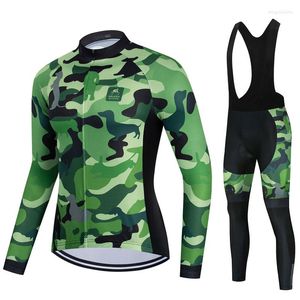 Racing Sets 2023 Camouflage Cycling Jersey Set Men Long Sleeve Suit Outdoor Riding Bike Clothing Bib Pants