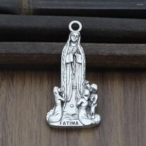 Pendant Necklaces Diyalo 5Pcs/Lot Metal Our Lady Of Fatima Virgin Mary Charms For DIY Rosary Necklace Chaplet Part Jewelry Making Acc