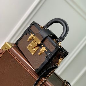 Designer bolsa de ombro luxo caixa saco 10a espelho qualidade superior qualidade tronco saco couro genuíno axilas bolsa lona com caixa l251