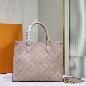 Borsa di design luis 2WAY Bag On The Go PM M46168 Borsa a mano da donna in pelle Empreinte rosa chiaro rosa